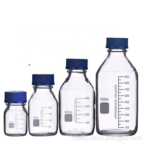 Lab Borosilicate 3.3 Glass Bottle with Screw Cap | Culture Media | Amber Glass Reagent Bottle
